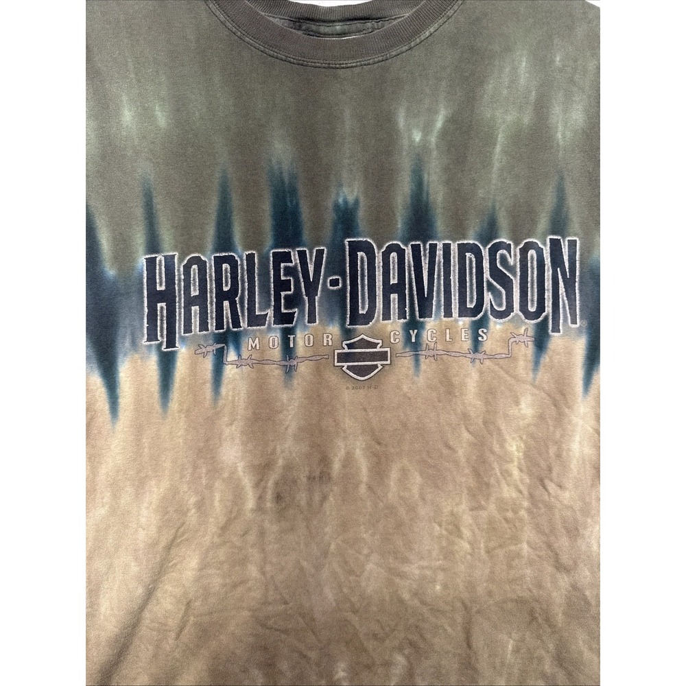 Harley-Davidson Gillette Wyoming Tie Dye Muscle Tee Mens 2XL Green R.K. Stratman - Picture 13 of 16